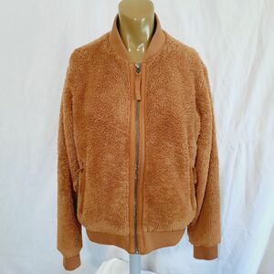 Patagonia Los Gatos High-Pile Fleece Full-Zip Bomber Jacket Womens Medium Brown